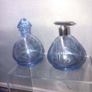 Echt Bleikristall Crystal & Garantiert Blue Glass perfumes  Bottle  2 Pc